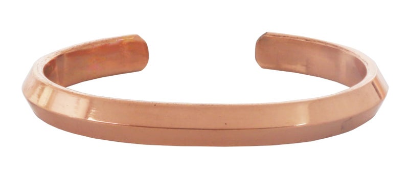 Touchstone Handcrafted My Skilled Artisans Pretty Tapered Gorgeous Hand Forged With Solid High Gauge Pure Copper Bracelet In Natural Tone For Women And Men. - Image 2