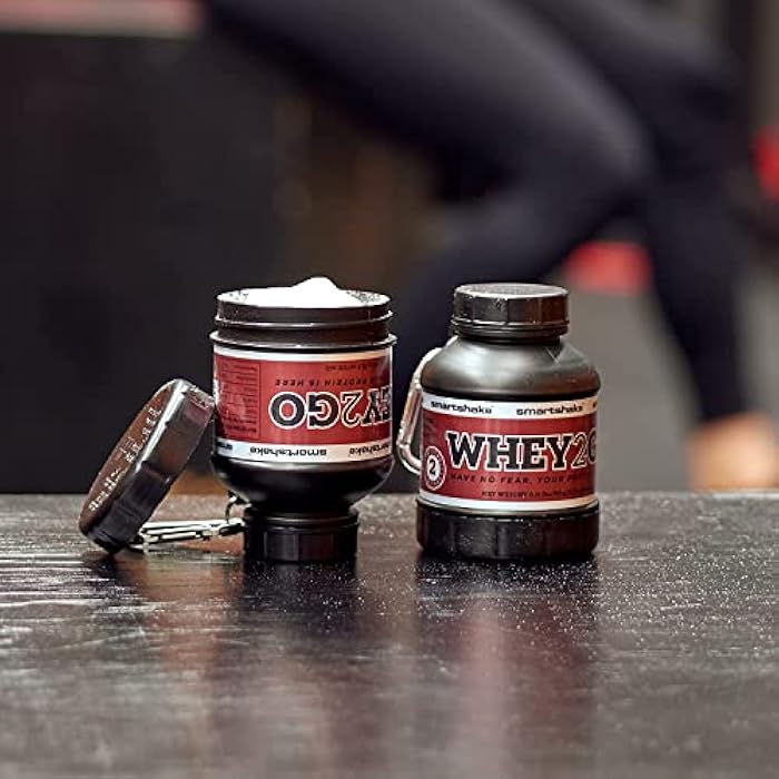 Smartshake Whey2Go Black Protein Powder Storage Container 50g – BPA Free Shaker Bottle Funnel for Whey Protein Powder + Protein Shakes 110ml, DC Comics Batman Gifts for Men (Black) - Image 5