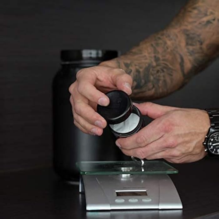 Smartshake Whey2Go Black Protein Powder Storage Container 50g – BPA Free Shaker Bottle Funnel for Whey Protein Powder + Protein Shakes 110ml, DC Comics Batman Gifts for Men (Black) - Image 4