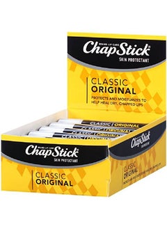 chapstick Classic (1 Box Of 12 Sticks 12 Total Sticks Original Flavor) Skin Protectant Flavored Lip Balm Tube 015 Ounce Each 12 Count (Pack Of 1)  - Image 1