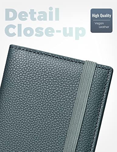 Yarnic Checkbook Cover for Personal Checkbook, Checkbook Holder with Pen Holder & Built-in Clear Plastic Divider for Duplicate Checks (Grey Green) - Image 5
