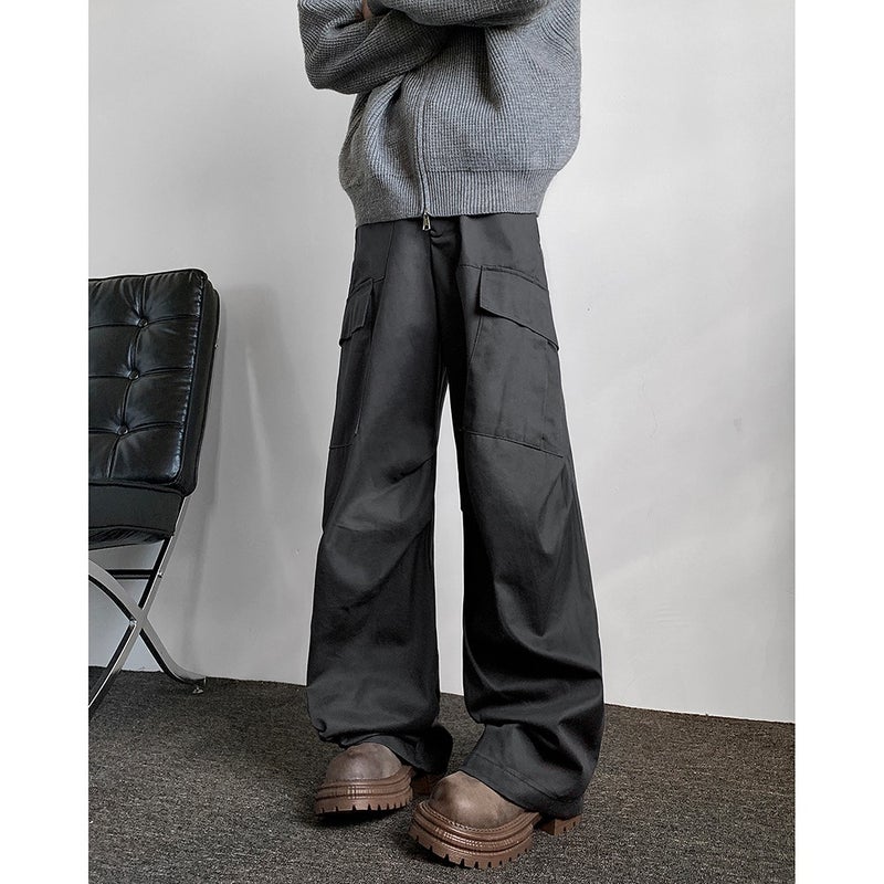 Workwear Pants Men'S 2025 New Pleated Multi-Pocket Paratrooper Pants Fashionable Loose Straight Casual Pants - Image 4
