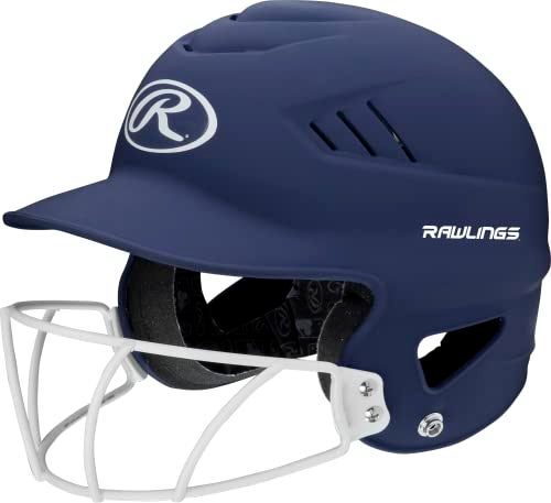 Rawlings | COOLFLO HIGHLIGHTER Batting Helmet | Face Guard Included | One Size Fits Most 6 1/2"-7 1/2" | Matte Navy - Image 5