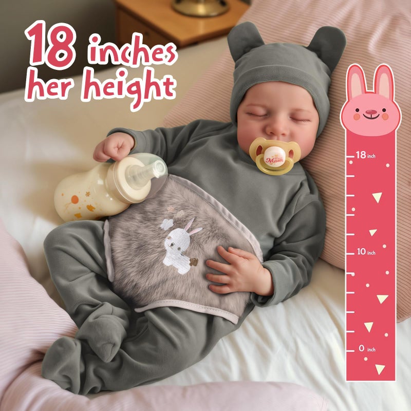 BABESIDE Lifelike Reborn Baby Dolls Boy - 17-Inch Soft Body Realistic-Newborn Full Body Vinyl Anatomically Correct Real Life Baby Dolls with Toy Accessories for Kids Age 3 4 5 6 7 + - Image 5