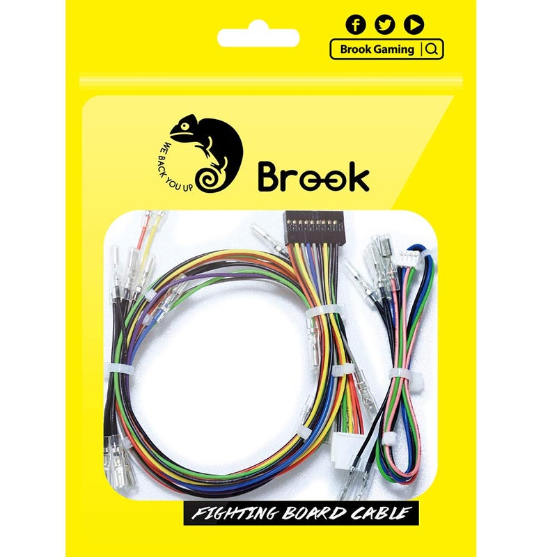 Brook Fighting Board Cable 20-Pin Harness with 4-Pin Button Harness for DIY Arcade Stick Builds, Compatible with Fighting Boards, Sanwa and Seimitsu Buttons, Joystick and Button Wiring Set - Image 1