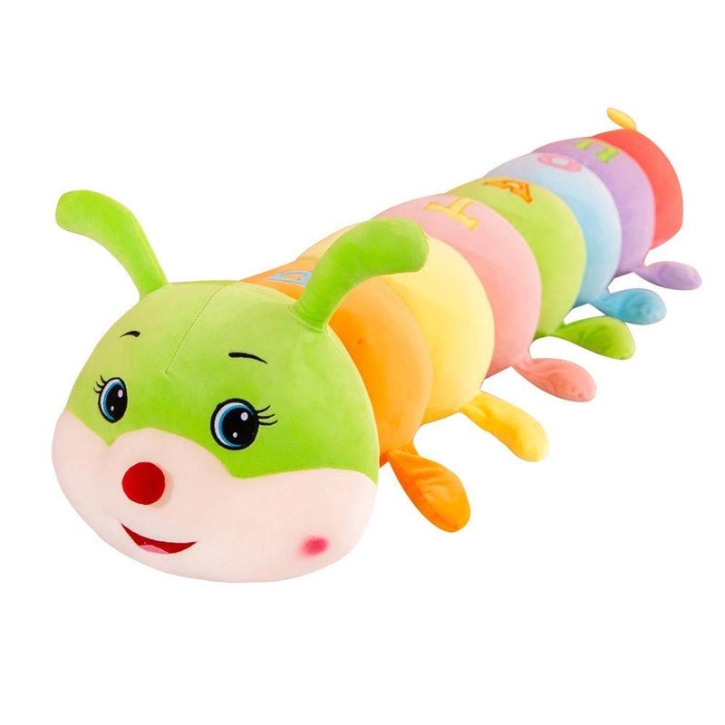 AOQI Multicolor Caterpillar Stuffed Animal Big Hugging Pillow Cute Plush Soft Pillow Doll Giant Plush Toy Gifts for Girl Boy Babies Birthday (27.5inch/70cm)  - Image 1