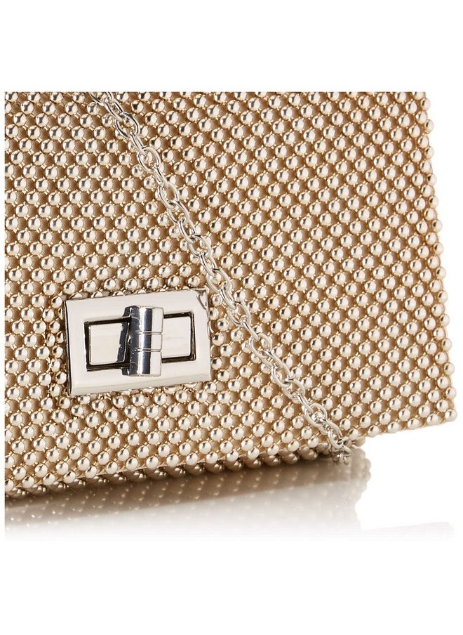 Jessica McClintock Jessica McClintock womens Trina Mesh Clutch evening handbags, Light Gold, One Size US  - Image 2