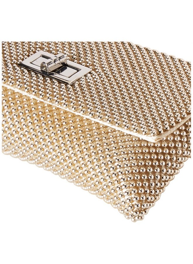 Jessica McClintock Jessica McClintock womens Trina Mesh Clutch evening handbags, Light Gold, One Size US  - Image 3
