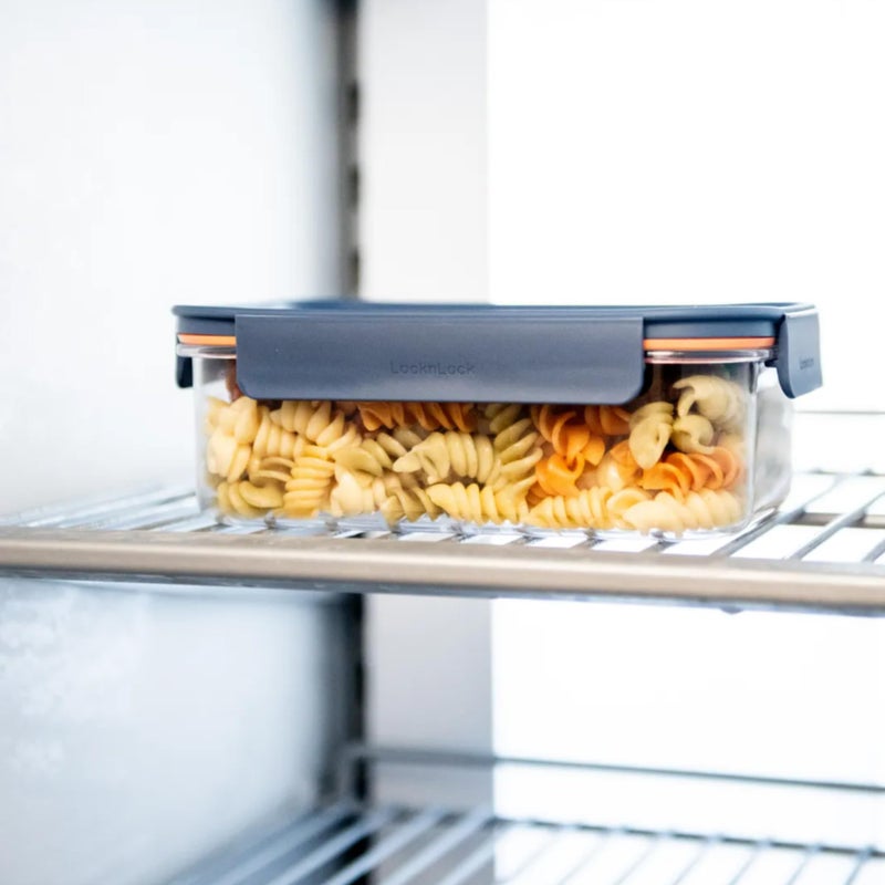 LocknLock LBF406RS2N Bisfree Modular Plus Food Storage Containers for Lunch, Meal Prep, Stackable, BPA-Free, Leakproof, Microwave, Dishwasher, Freezer-Safe, 4 Pieces, 2 Boxes and 2 Lids, Navy, 2.1L - Image 3