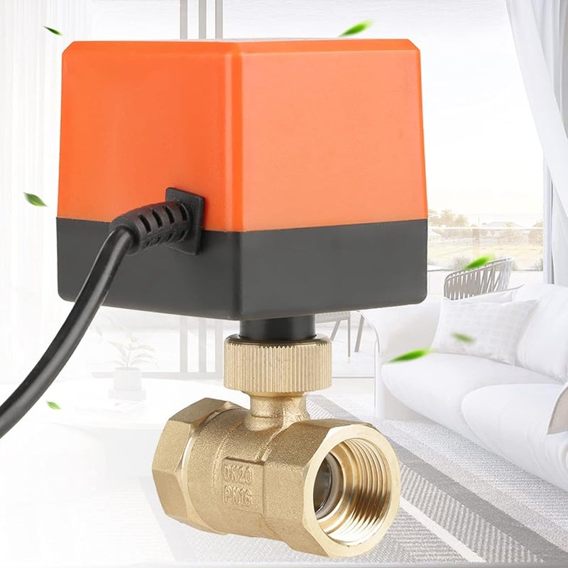 ايجويوس صمام كرة ميكانيكي ممتع، جهد كهربائي AC 220V، مقاس G3/4"، من النحاس، لنظام التكييف والسباكة، مزود بمحرك وتحكم كهربائي - Image 2
