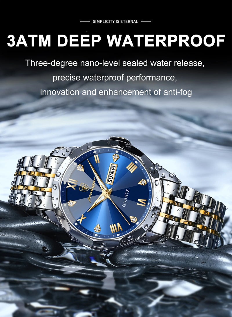 پوداجار ساعة للرجال مقاومة للماء ومضيئة كوارتز، ساعات يد رجالية - Image 4