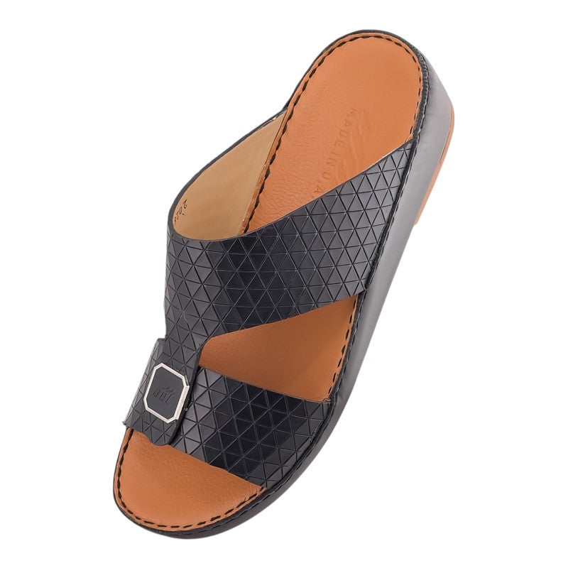 إيت صندل عربي يدوي الصنع للرجال من AET | شبشب رجالي خارجي | شبشب مفتوح من الأمام للاستخدام اليومي | جلد بقر عربي أصلي مع ابزيم| تصميم عربي جديد | نعل داخلي بني| مريح وخفيف الوزن - Image 3