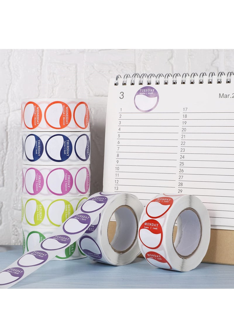 Barakah Week Labels, 3500 Food Labels Stickers, Circular Full Week Day Dots Stickers for Commercial Kitchen, Restaurants, and Catering Outlets, 500 Labels per Roll - Image 4