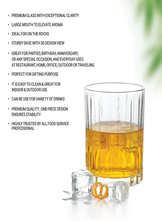 تريو طقم أكواب ويسكي تريو من ميلتون لينيا، 6 قطع | أكواب زجاجية فاخرة للبوربون والسكوتش والكوكتيلات | 340 مل - Image 4