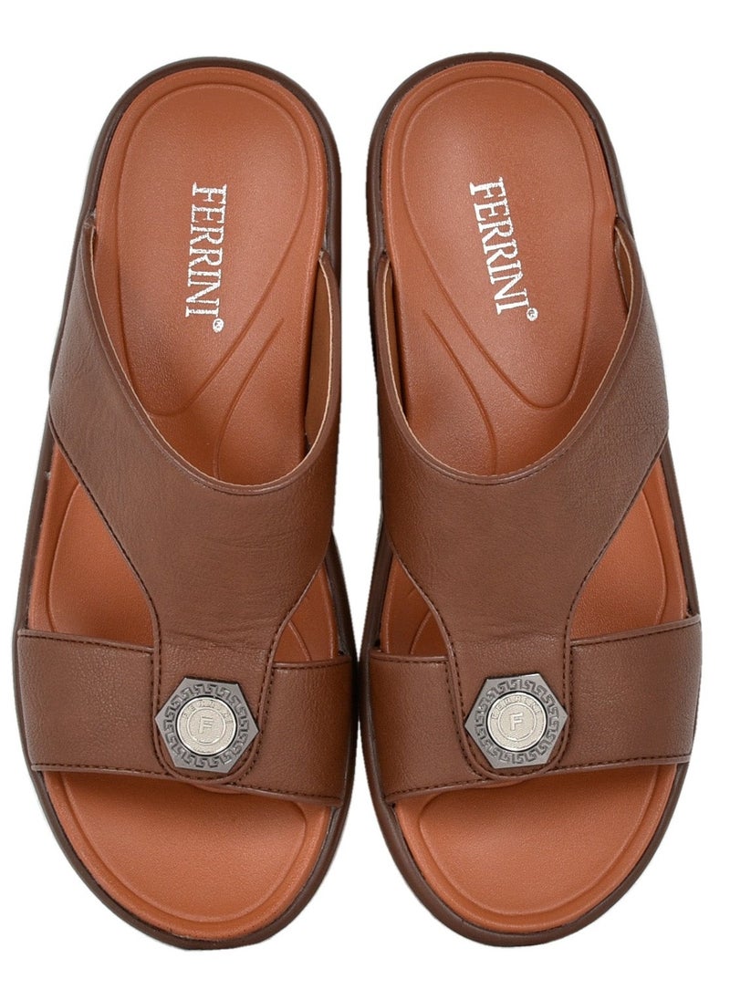 Ferrini - Mens Ferrini Arabic Sandals Brown - Image 1