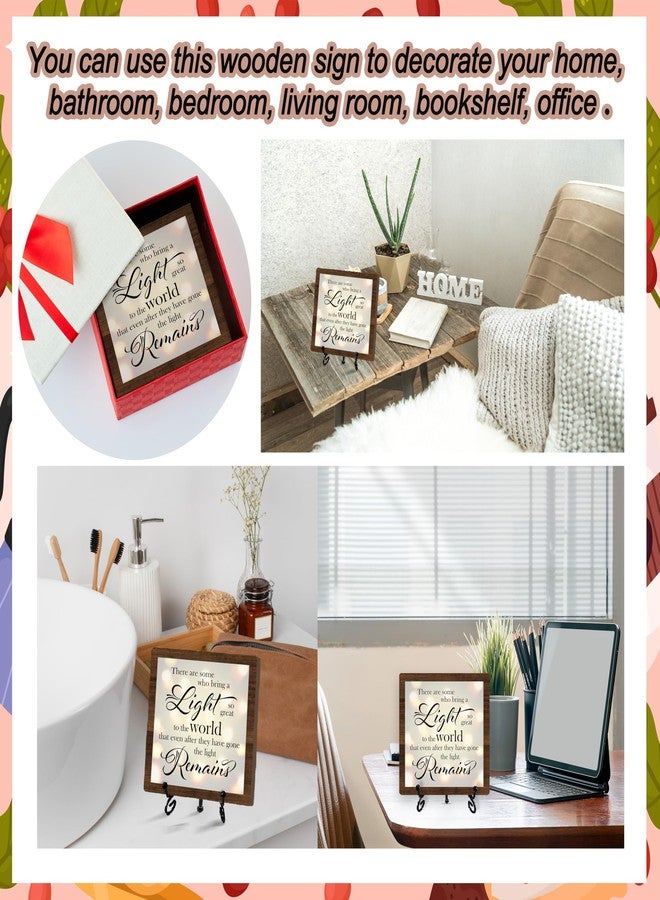 Zmyollo Bereavement Sympathy Gifts For Loss Of Loved One, Celebration Of Life Decorations, Desk Decor Signs For Home Bedroom, There Are Some Who Bring A Light Sign, Memorial Wooden Sign With Stand, A20 - Image 5