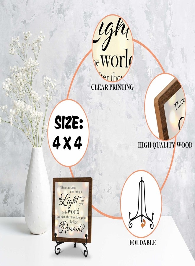 Zmyollo Bereavement Sympathy Gifts For Loss Of Loved One, Celebration Of Life Decorations, Desk Decor Signs For Home Bedroom, There Are Some Who Bring A Light Sign, Memorial Wooden Sign With Stand, A20 - Image 2