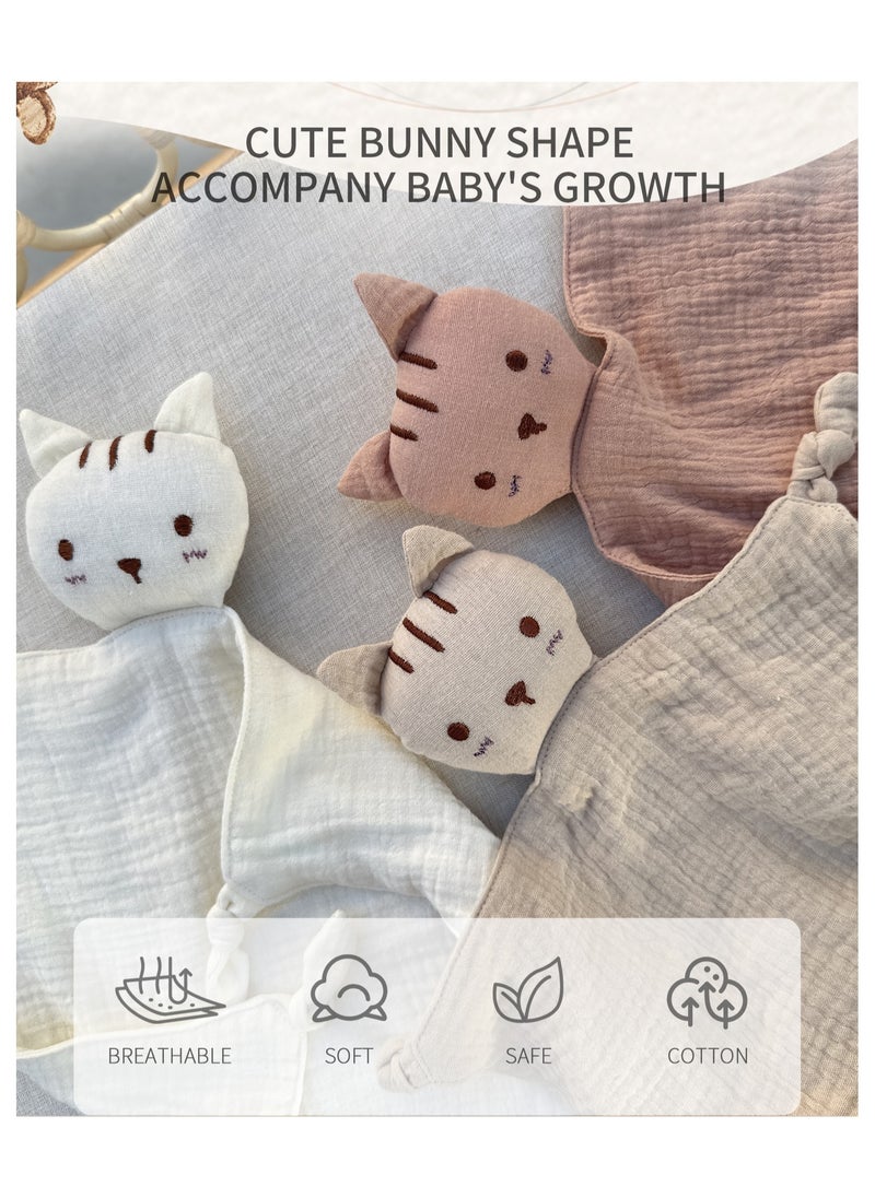 Gobell - Baby Cloth Comfort Towel Cute Cat With Sensory Teether - Image 1