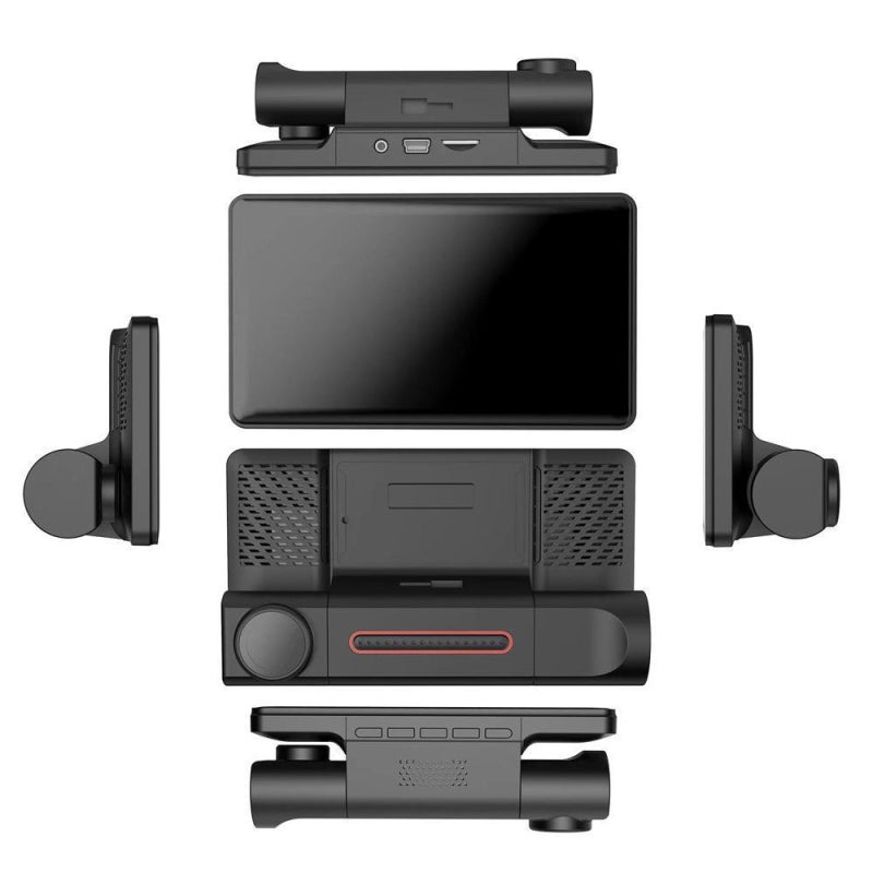 Dash Camera: 1080P 3-Camera Black 4 Inch IPS Screen - Night-Vision Recording Motion Detection Loop Recording Car Recorder for Vehicle Safety - Image 3