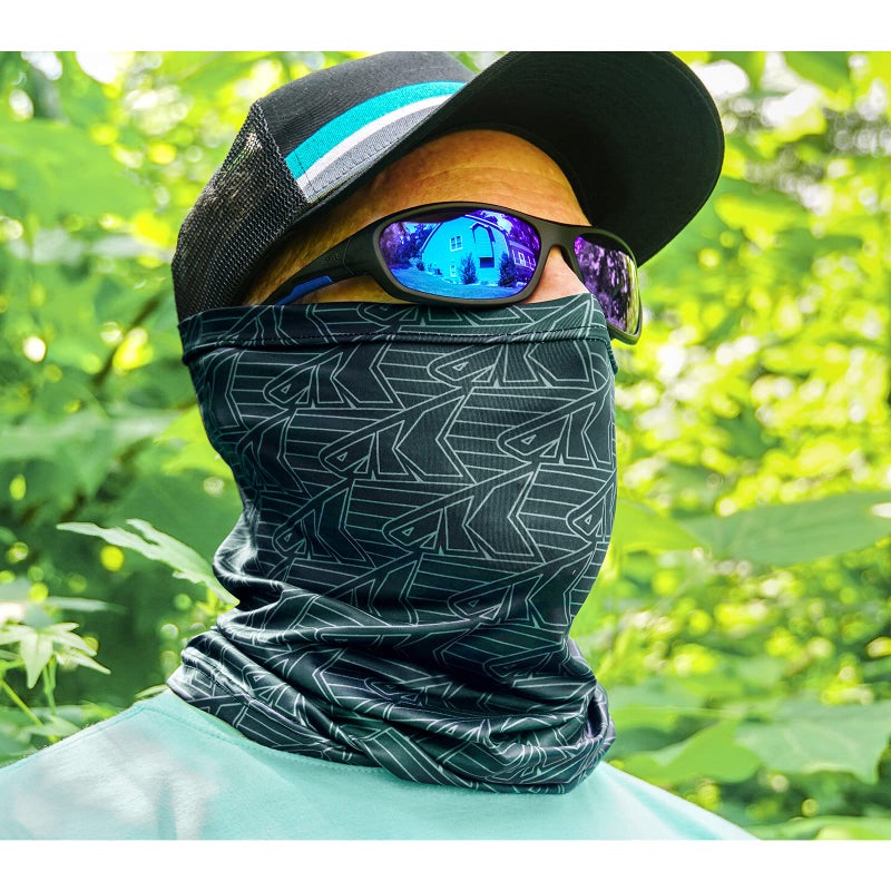 KastKing Sol Armis Neck Gaiter - UPF 50 Fishing Mask - UV Sun Protection Gaiter Sun Face Mask for Men & Women,Black Repeating LOGO - Image 4