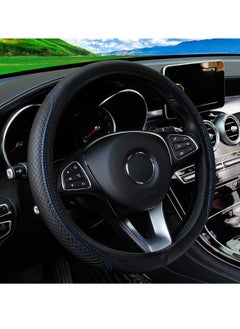 LAIAOCISI Luxury Universal Steering Wheel Cover For Medium Size Universal Car Accessories Interior Black&Blue  - Image 1