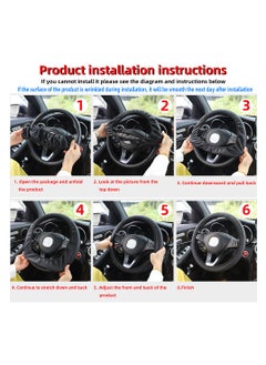 LAIAOCISI Luxury Universal Steering Wheel Cover For Medium Size Universal Car Accessories Interior Black&Blue  - Image 3