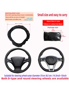 LAIAOCISI Luxury Universal Steering Wheel Cover For Medium Size Universal Car Accessories Interior Black&Blue  - Image 2