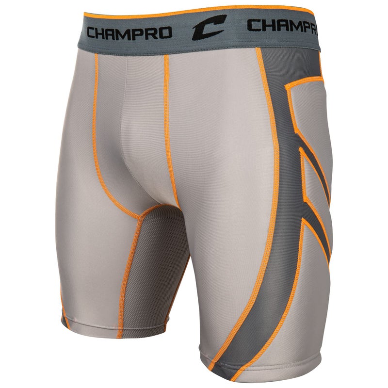Champro Wind Up Compression Polyester/Spandex Sliding Short, Youth Small, Grey - Image 5