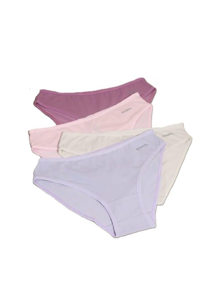 Panties Bikini Underwear Cotton Plain Colors for Women's - Pack of 4 - Size XL- Colors may vary.