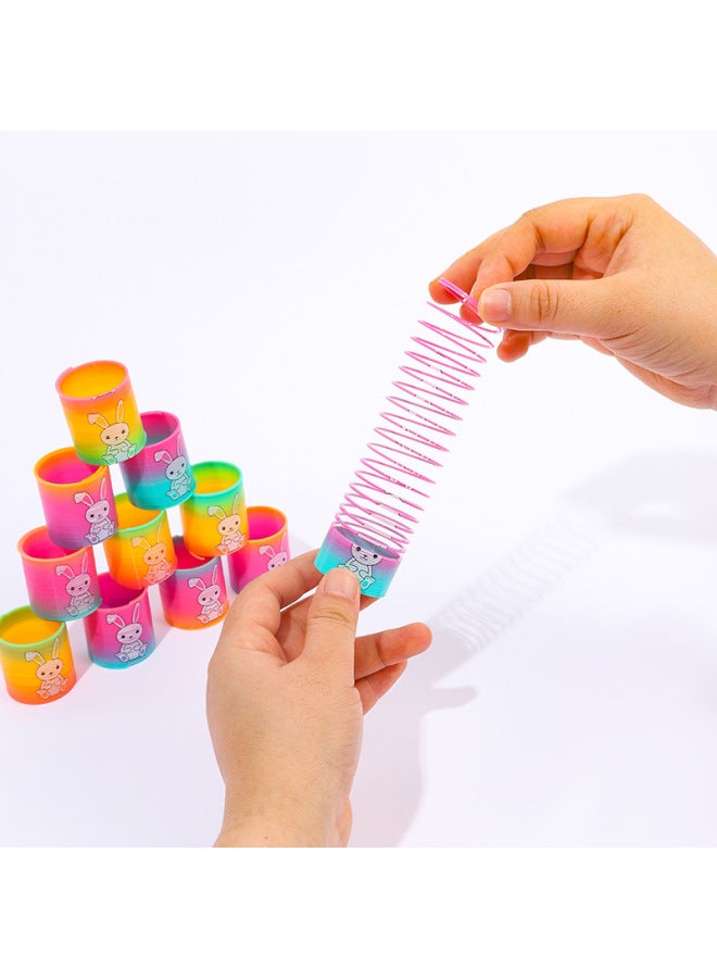 Children's Magic Rainbow Ring Spring Ring Boys And Girls Puzzle Elastic Ring Magic Hula Hoop Small Toys Wholesale-Color:3.2*3.5 Rainbow Color  - Image 3