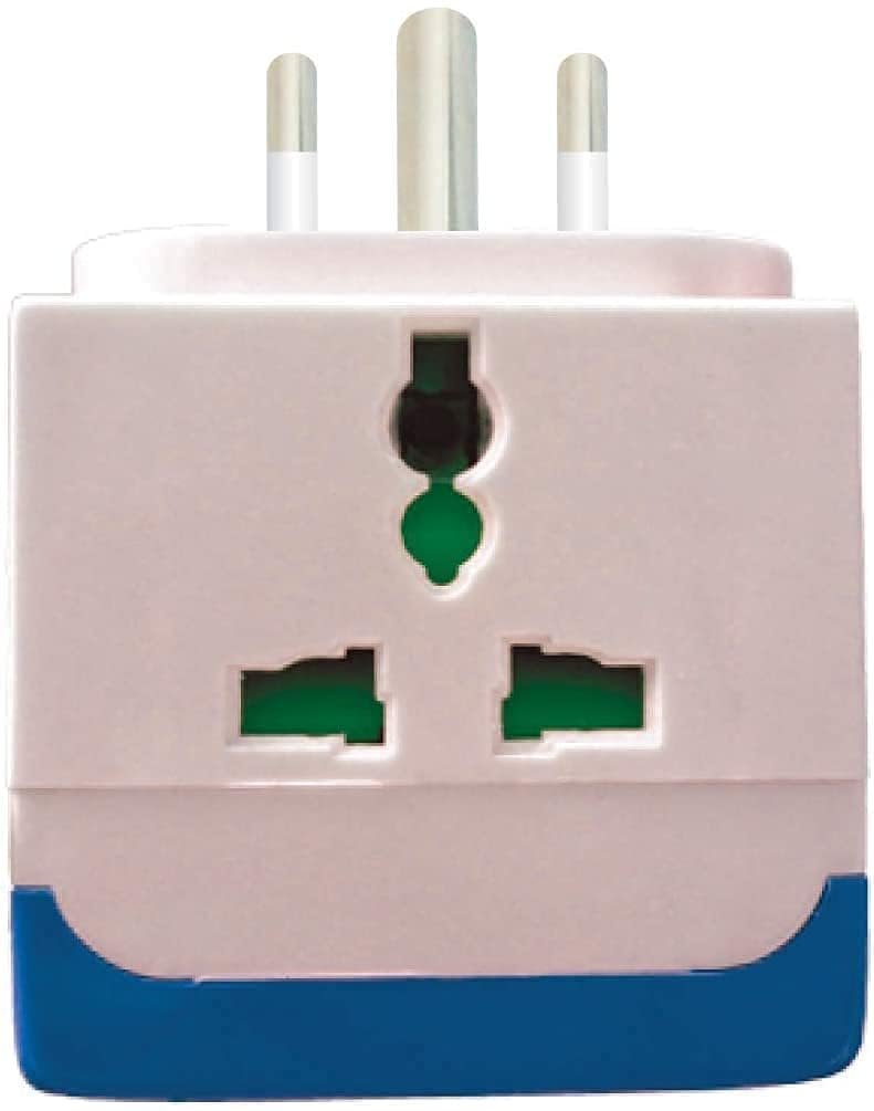 XVIA 3 PIN Multi Plug with Indicator White and Black3 Way Switched Adaptor Universal Plug USB Travel Adaptor 1 PCS - Image 3