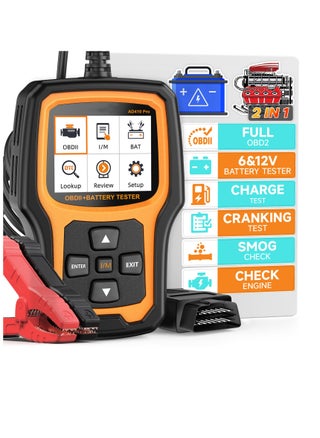 2 in 1 OBD2 Scanner Battery Tester, OBD2 Scanner Diagnostic Tool, for Car Check Engine Code Reader Scan Tool, Full OBDII Diagnosis and Charging Cranking Test, EVAP Live Data - pzsku/ZA6E6E9545D3DDBE197ECZ/45/_/1713855566/f9d3e1d0-5b4b-4e04-8fac-b23831c42933