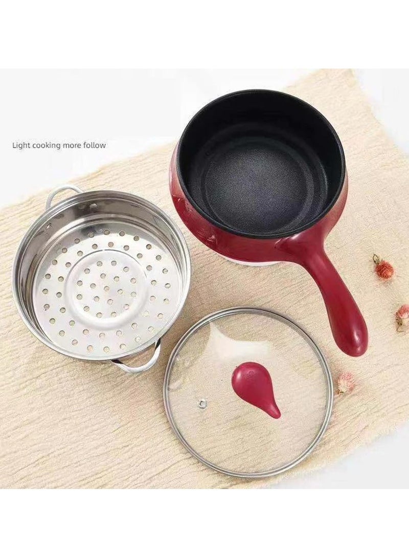 ياميم طباخ كهربائي متعدد الوظائف من يميم، مقلاة كهربائية، وعاء طبخ كهربائي من الفولاذ المقاوم للصدأ، وعاء تسخين كهربائي، مسكن للطلاب، وعاء قلي كهربائي غير لاصق (قد يختلف اللون) - Image 4