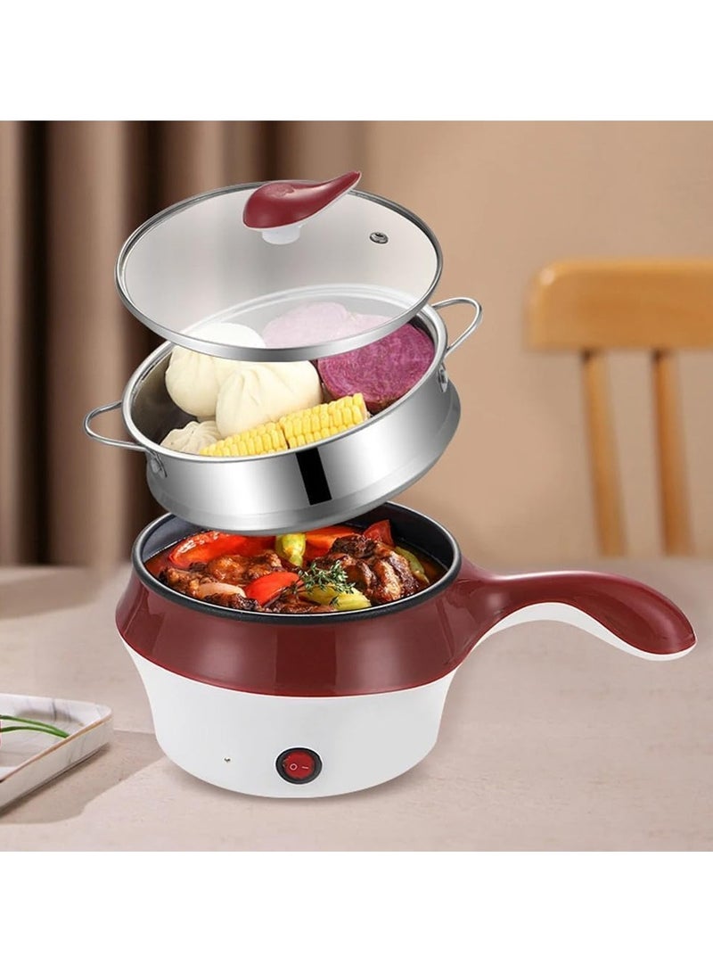 ياميم طباخ كهربائي متعدد الوظائف من يميم، مقلاة كهربائية، وعاء طبخ كهربائي من الفولاذ المقاوم للصدأ، وعاء تسخين كهربائي، مسكن للطلاب، وعاء قلي كهربائي غير لاصق (قد يختلف اللون) - Image 5