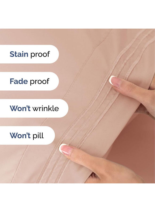 Signoola Flat Sheet Set Of 4 Pieces - Comfy Breathable & Cooling Sheets - Hotel Luxury Bed Sheets ( 240 x 250 cm )  - Deep Pockets, Easy-Fit, Extra Soft - Kashmir
