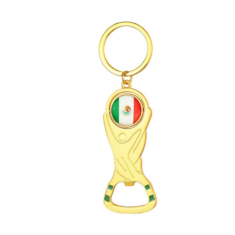 World Cup Bottle Opener Keychain: 11.4 X 3.2 Cm Zinc & Aluminum Alloy - Durable Multi-functional Fan Souvenir for 2026 World Cup Soccer Enthusiasts & Daily Use - Image 1