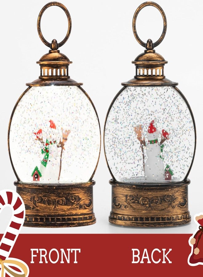 LUSHARBOR Christmas Snow Globe, 2Pack Lighted Lanterns, 5.6" Mini Glitter Lanterns for Christmas, Holiday, Party - Image 4