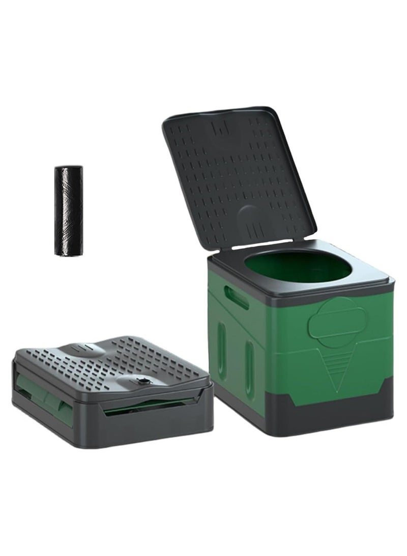 Portable Toilet for Camping | Folding Outdoor Toilet with Lid | Travel Toilet for Adults | Compact Porta Potty Bucket for Hiking, Beach, and Boat Trips  - Image 1
