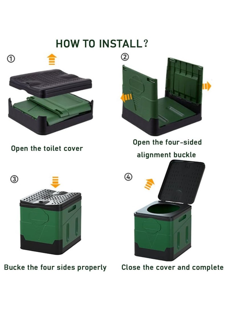 Portable Toilet for Camping | Folding Outdoor Toilet with Lid | Travel Toilet for Adults | Compact Porta Potty Bucket for Hiking, Beach, and Boat Trips  - Image 4
