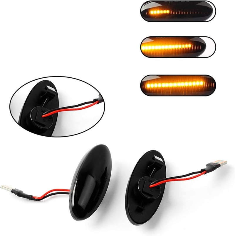QASULER 2X Smoke Dynamic Side Marker Light Indicator - Image 5