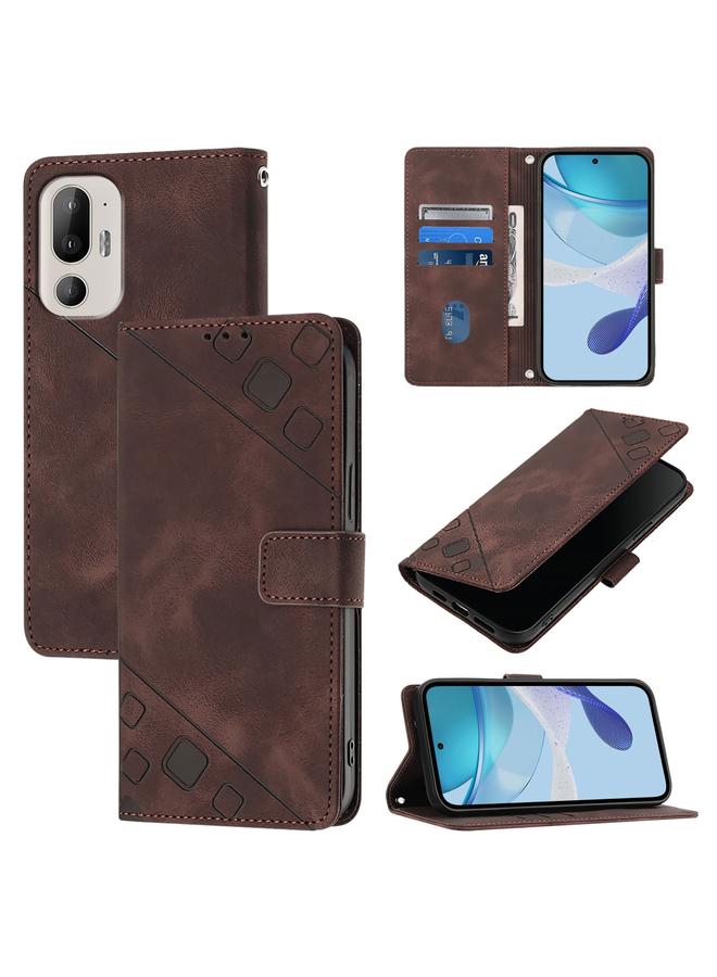 اس-توب جراب لهاتف HTC U24 Pro مصنوع من الجلد المنقوش بملمس الجلد - Image 1