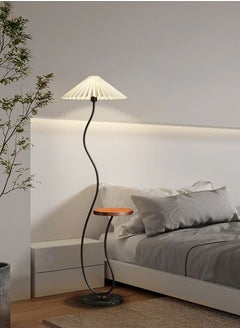 شاربدو مصباح أرضي حديث 12 واط LED مع أرفف إبداعي 3 ألوان ضوء قائم قابل للتحويل مع طاولة لغرفة المعيشة وغرفة النوم مع عاكس الضوء من القماش المطوي متعدد الألوان 1700 × 460 مم  - Image 4