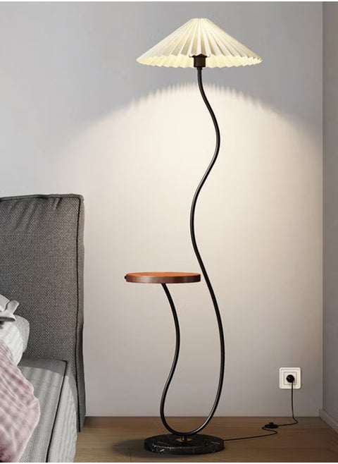 مصباح أرضي حديث 12 واط LED مع أرفف إبداعي 3 ألوان ضوء قائم قابل للتحويل مع طاولة لغرفة المعيشة وغرفة النوم مع عاكس الضوء من القماش المطوي متعدد الألوان 1700 × 460 مم