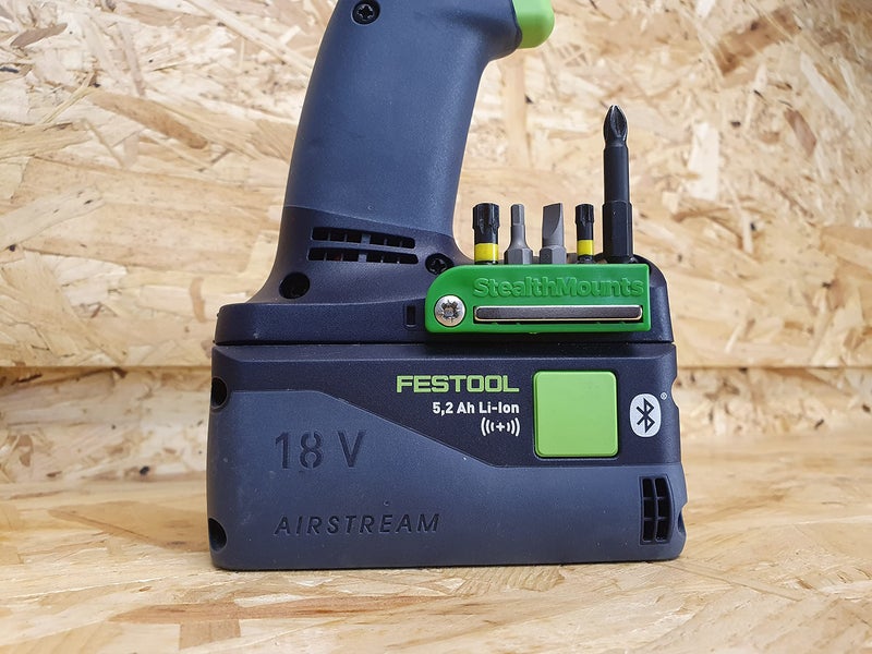 StealthMounts Magnetic Bit Holder for Festool (2 Pack) - Green | Made in UK - Image 3