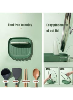 Oasisgalore 2 Pack Lid Spoon Rest for Kitchen Counter, Ladle Spoon Holder with Pot Lid Holder for Cooking  - Image 3