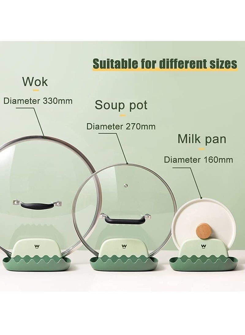 Oasisgalore - 2 Pack Lid Spoon Rest for Kitchen Counter, Ladle Spoon Holder with Pot Lid Holder for Cooking - Image 1