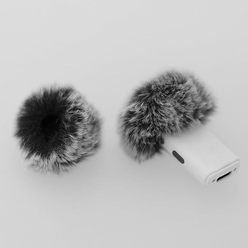 Black Furry Windscreen Muff Cover for Lavalier Lapel Microphones Outdoor Use - Image 4