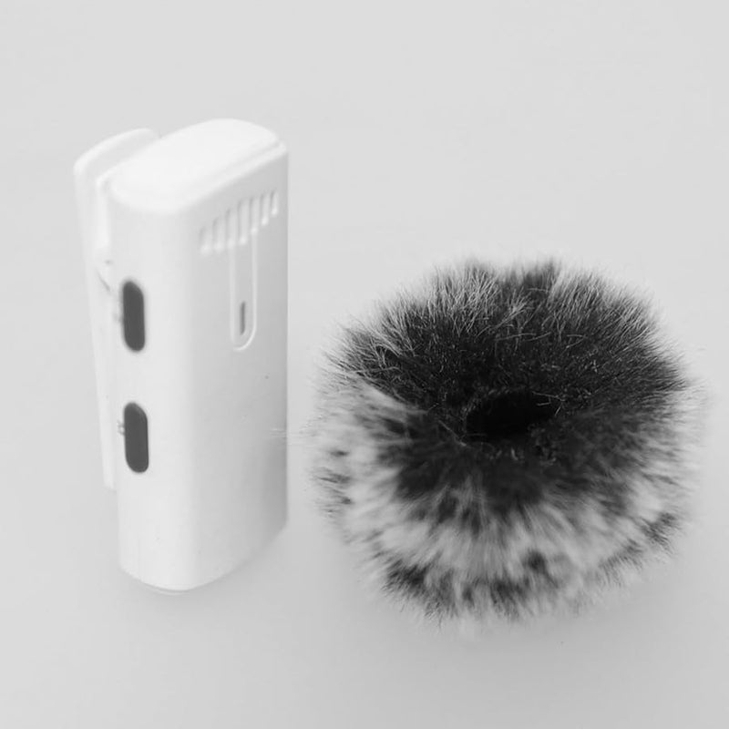 Black Furry Windscreen Muff Cover for Lavalier Lapel Microphones Outdoor Use - Image 3