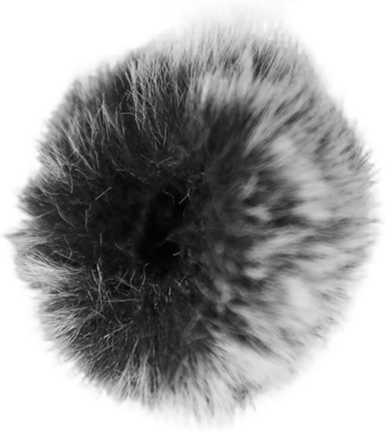 Black Furry Windscreen Muff Cover for Lavalier Lapel Microphones Outdoor Use - Image 1