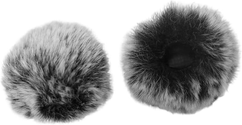 Black Furry Windscreen Muff Cover for Lavalier Lapel Microphones Outdoor Use - Image 5